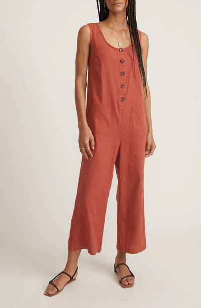 Marine Layer Sydney Beach Jumpsuit In Baked Clay