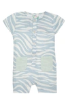 MON COEUR ZEBRA PRINT LINEN HENLEY ROMPER