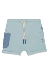 MON COEUR COLORBLOCK RECYCLED COTTON BLEND JERSEY SHORTS