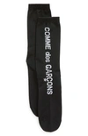 Comme Des Garçons Logo-print Socks In Black