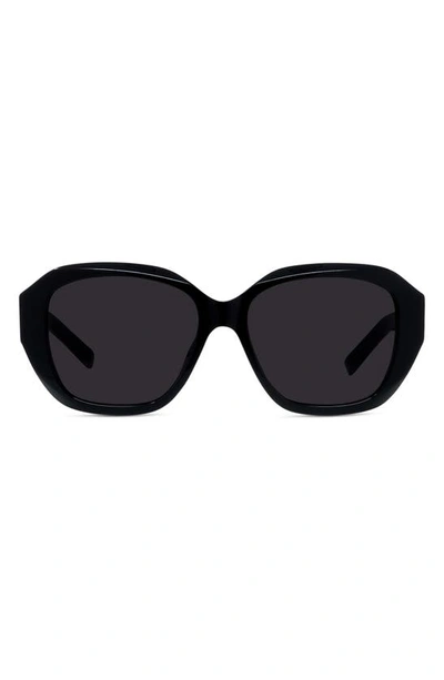 Givenchy Gv Day 55mm Round Sunglasses In Black/gray Solid