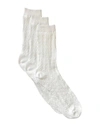 Stems Assorted 3-pack Woven Texture Crew Socks In White