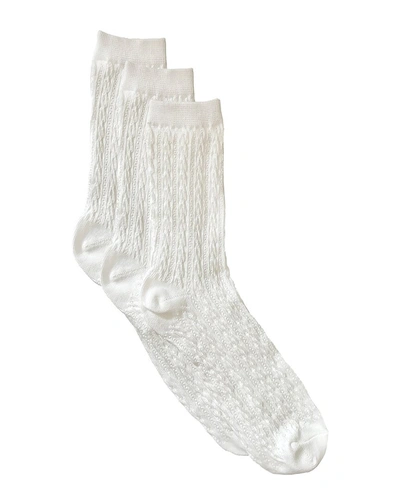 STEMS STEMS SET OF 3 CABLE KNIT CREW SOCK