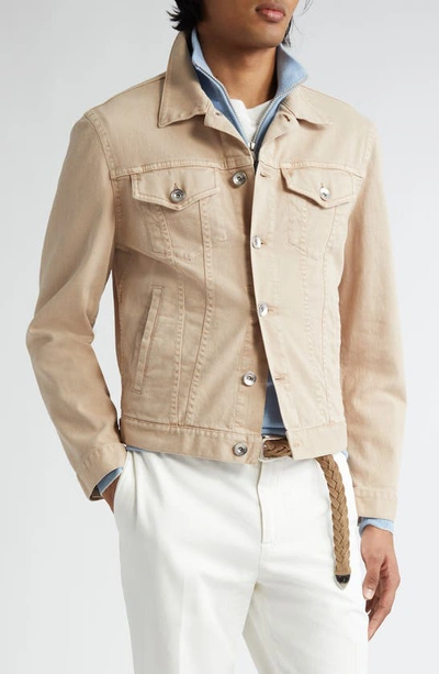 Brunello Cucinelli Denim Four-pocket Jacket In C7400 Farro
