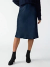 Sanctuary Everyday Satin Midi Skirt In Blue