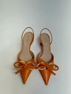 Rodo Sling Back Calf/raffia Bow In Multi