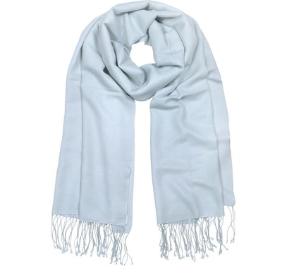 Gucci Scarves Baby Blue Silk And Pashmina Shawl In Bleu