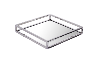 Classic Touch Decor Square Mirrored Napkin Holder In Metallic