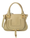 Chloé Marcie Small Grain Leather Satchel Bag In Green