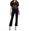 7 For All Mankind High Waist Slim Kick Flare Velvet Pants In Blue