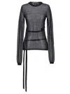 Ann Demeulemeester Black Lace Up Detail Sweater