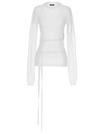 ANN DEMEULEMEESTER BLION SWEATER, CARDIGANS WHITE