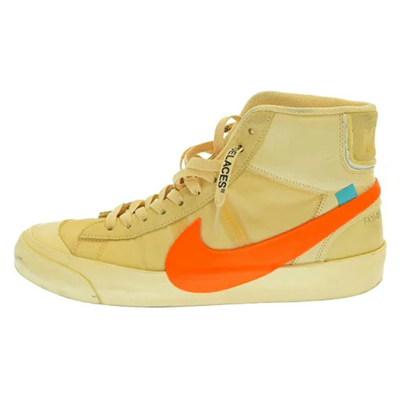 Pre-owned Nike X Off White Mid Blazer Off-white All Hallows Eve Shoes In Orange/beige