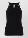 DION LEE RIBBED COTTON SLEEVELESS TOP WITH BUCKLE STRAPS