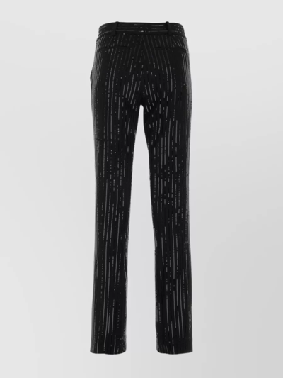 Michael Kors Waist Belted Sequin Pant In Black