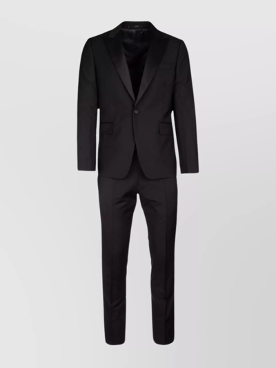 Paul Smith Tailored Notch Lapel Suit With Button Cuffs And Back Vent In Black