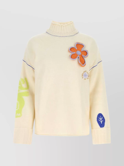 Mcq By Alexander Mcqueen Mcq Alexander Mcqueen Embroidered High Neck Knitted Jumper In Multicolor