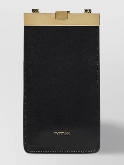 Sportmax Rectangular Mini Bag With Gold-tone Hardware In Black