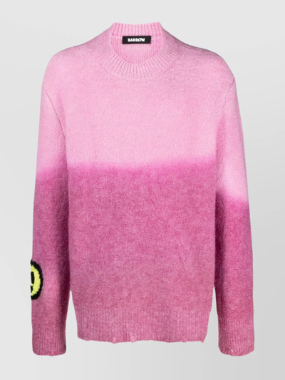 Barrow Logo-jacquard Ombré-knit Jumper In Pink