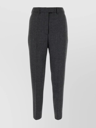 PRADA PLEATED HEM WOOL TROUSERS