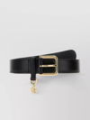 DOLCE & GABBANA ADJUSTABLE SMOOTH LEATHER BELT WITH GOLD-TONE BUCKLE