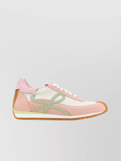 Loewe Flow Runner Nylon And Suede Sneakers In Pink & Purple