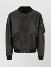 DOLCE & GABBANA TEXTURED LEATHER JACKET WITH RIBBED CUFFS AND HEM
