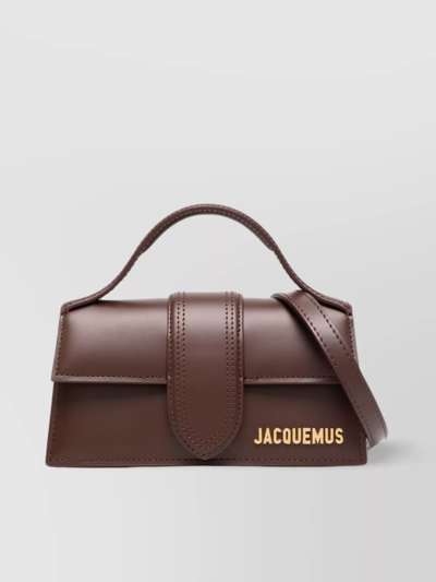 Jacquemus Adjustable Strap Leather Tote Bag In Brown