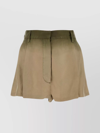 PRADA SILK SHORTS WITH BELT LOOPS AND PLEATED DESIGN