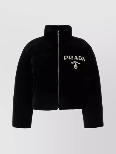 Prada Black Shearling Down Jacket