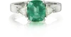 GUCCI DESIGNER RINGS EMERALD AND DIAMOND WHITE GOLD RING