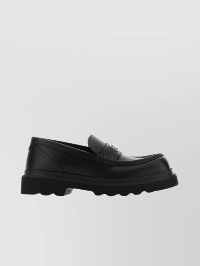 Dolce & Gabbana Leather Mocassins In Black