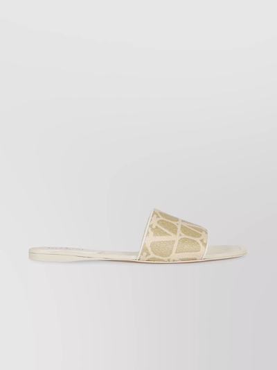 Valentino Garavani Iconic Geometric Cut-out Mules In White