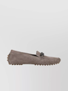 BRUNELLO CUCINELLI BUCKLE LOAFERS WITH STUDDED SOLE AND SUEDE UPPER