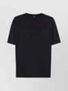 BALMAIN PIGMENT-DYED CREW NECK T-SHIRT WITH RIBBED TRIM