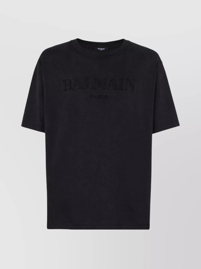 Balmain Cotton T-shirt With Logo In Black