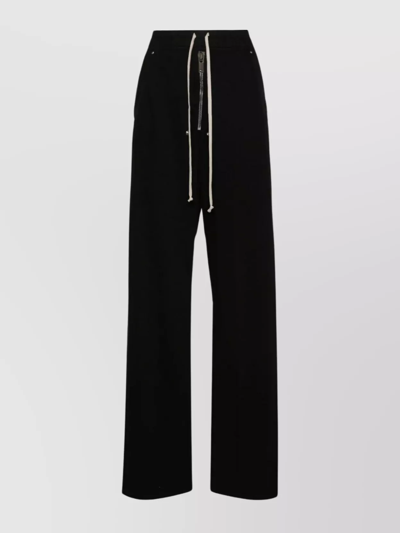 Rick Owens Drkshdw Compact Heavy Cotton Jersey Trousers With Drawstring In Black