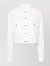 RICK OWENS DRKSHDW CROPPED SHIRT WITH STRIPED SLEEVES AND POCKETS