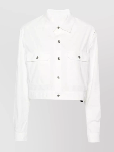 Rick Owens Drkshdw Cut-out Cropped Shirt In White