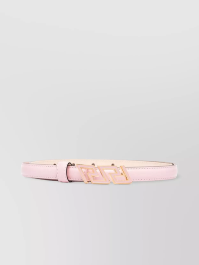 Versace Greca Leather Belts With Adjustable Fit And Loop In Pink