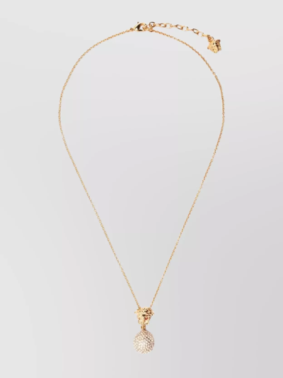 Versace Medusa Adjustable Statement Pendant Necklace In Gold