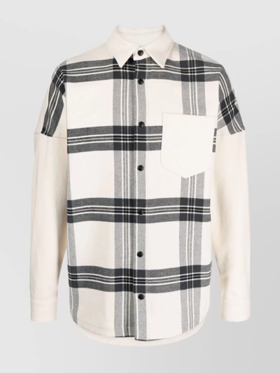 PALM ANGELS LOGO OVERSHIRT PLAID PATTERN