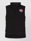 Canada Goose Quilted Black Vest With High Collar And Snap-button Closure