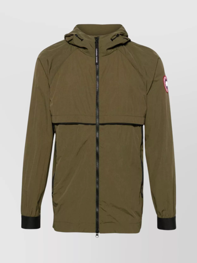 CANADA GOOSE FABER WIND HOODED JACKET WITH CONTRAST TRIM AND POCKETS