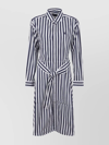 POLO RALPH LAUREN STRIPED WAIST BELTED DAY DRESS SLEEVES