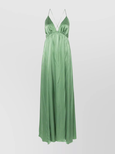 Zimmermann Silk Satin Maxi Dress In Green