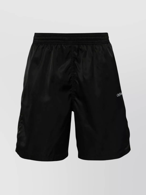 OFF-WHITE Off Logo Print Swim Shorts Electric Purple