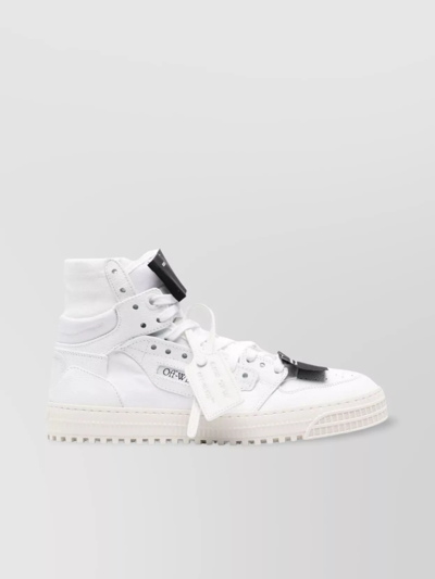 OFF-WHITE HIGH-TOP SNEAKERS INSERT ROUND TOE RUBBER SOLE