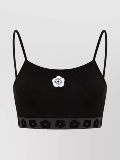 KENZO FLOWER 2.0 EMBROIDERED CROP TOP