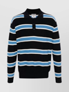 WOOLRICH STRIPED RIBBED KNIT POLO SHIRT